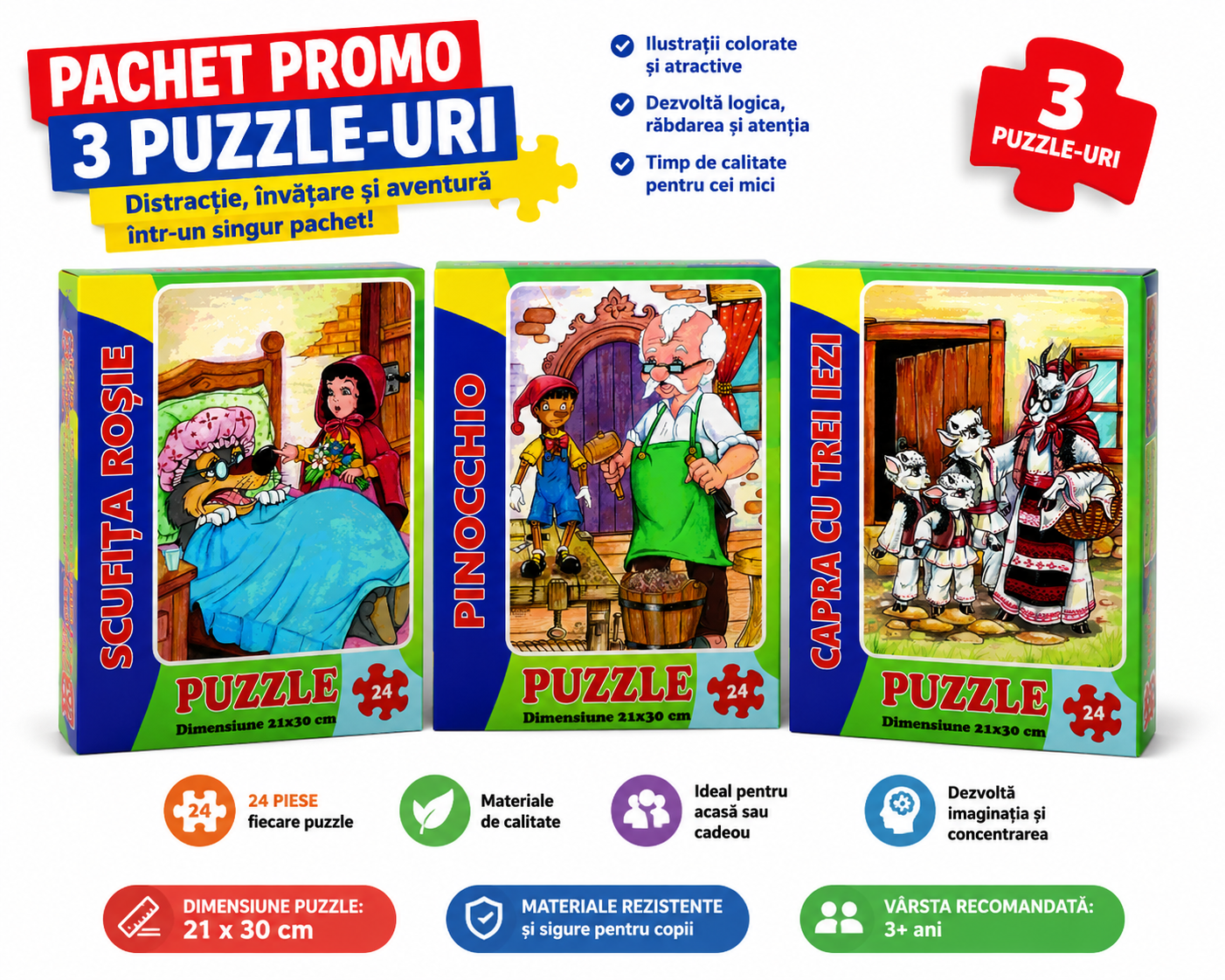 Pachet Promo 3 Puzzle-uri 24 Piese v2