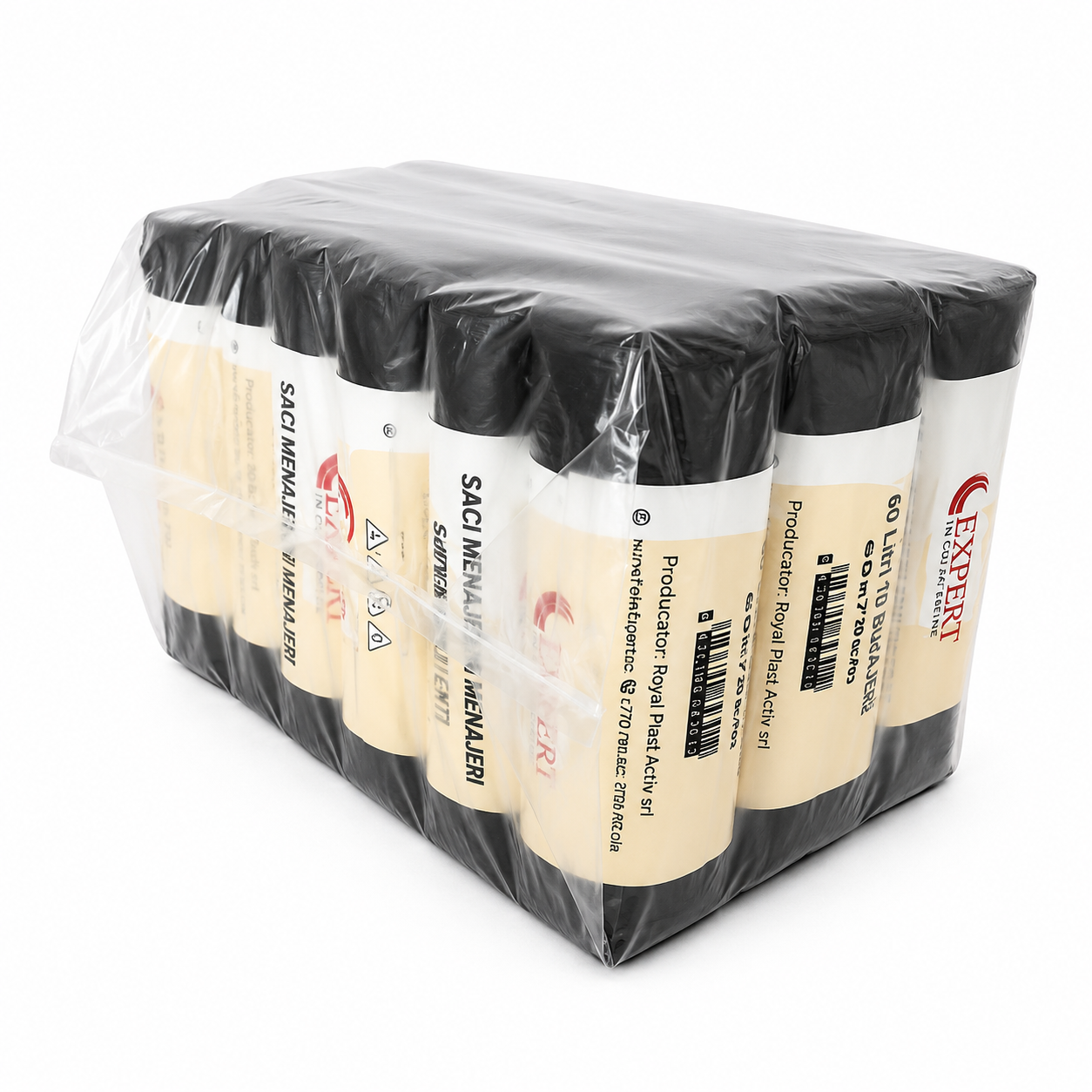 Bax Saci Menajeri 60L, 20 role, 10 buc/rola, 60 x 80 cm, 15 microni