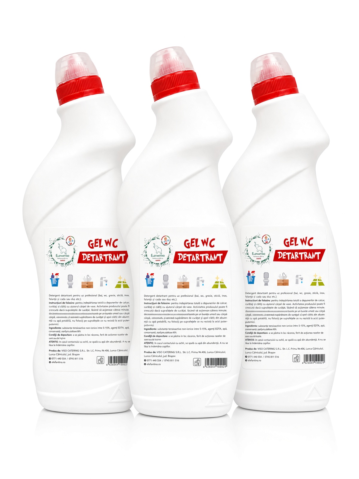 Pachet Promo 3x Gel Wc Detartrant Elefantino 750ml